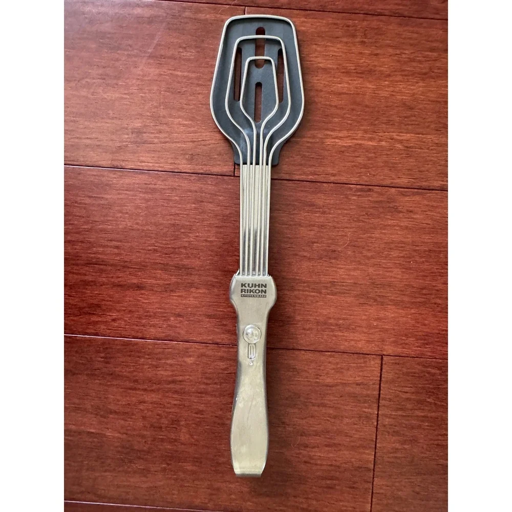 Kuhn Rikon Adjustable Whisk Spatula Stainless Steel Multi-Tool Silver Black 12